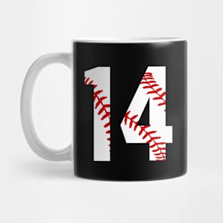 Baseball Number 14 #14 Baseball Shirt Jersey Favorite Player Biggest Fan Mug